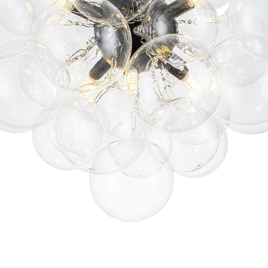 Farmhouze Light - Mid - Century Modern Brass Glass Globe Bubble Chandelier - Chandelier - Black - 