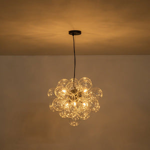 Farmhouze Light - Mid - Century Modern Brass Glass Globe Bubble Chandelier - Chandelier - Black - 