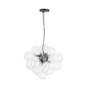 Farmhouze Light - Mid - Century Modern Brass Glass Globe Bubble Chandelier - Chandelier - Black - 