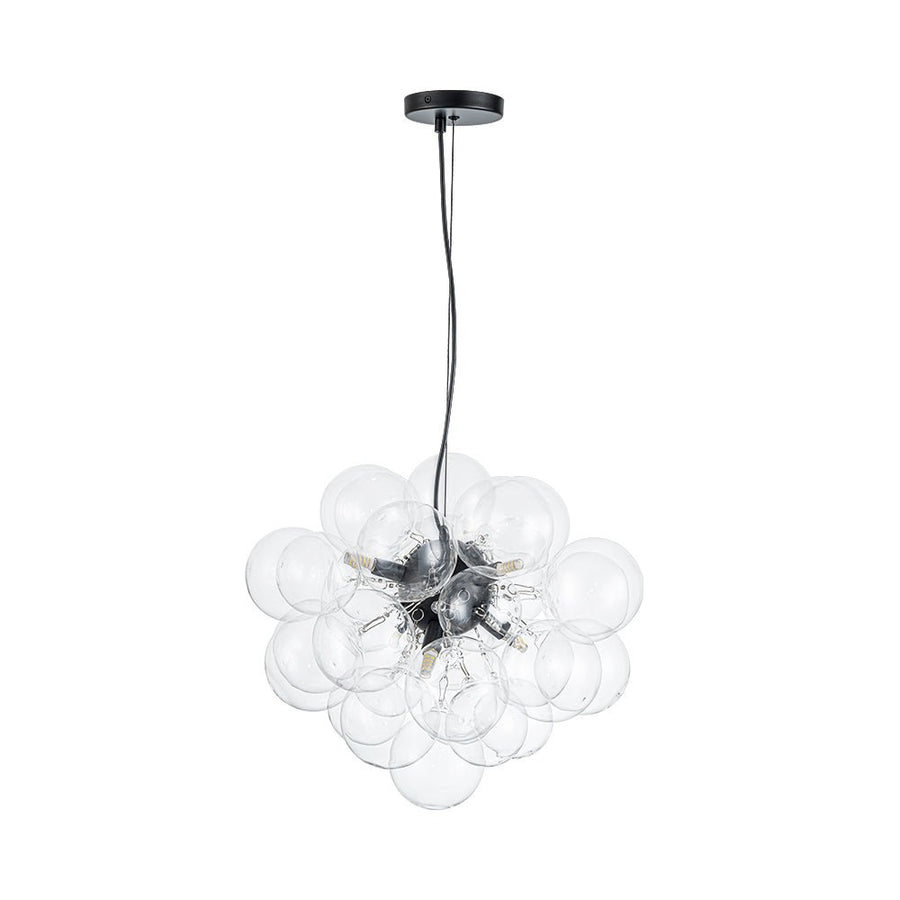 Farmhouze Light - Mid - Century Modern Brass Glass Globe Bubble Chandelier - Chandelier - Black - 