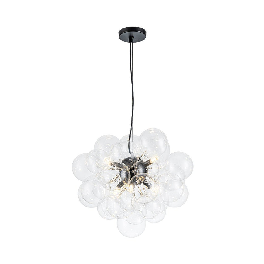 Farmhouze Light - Mid - Century Modern Brass Glass Globe Bubble Chandelier - Chandelier - Black - 