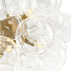 Farmhouze Light - Mid - Century Modern Brass Glass Globe Bubble Chandelier - Chandelier - Brass - 