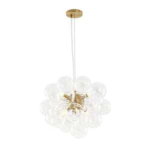 Farmhouze Light - Mid - Century Modern Brass Glass Globe Bubble Chandelier - Chandelier - Brass - 