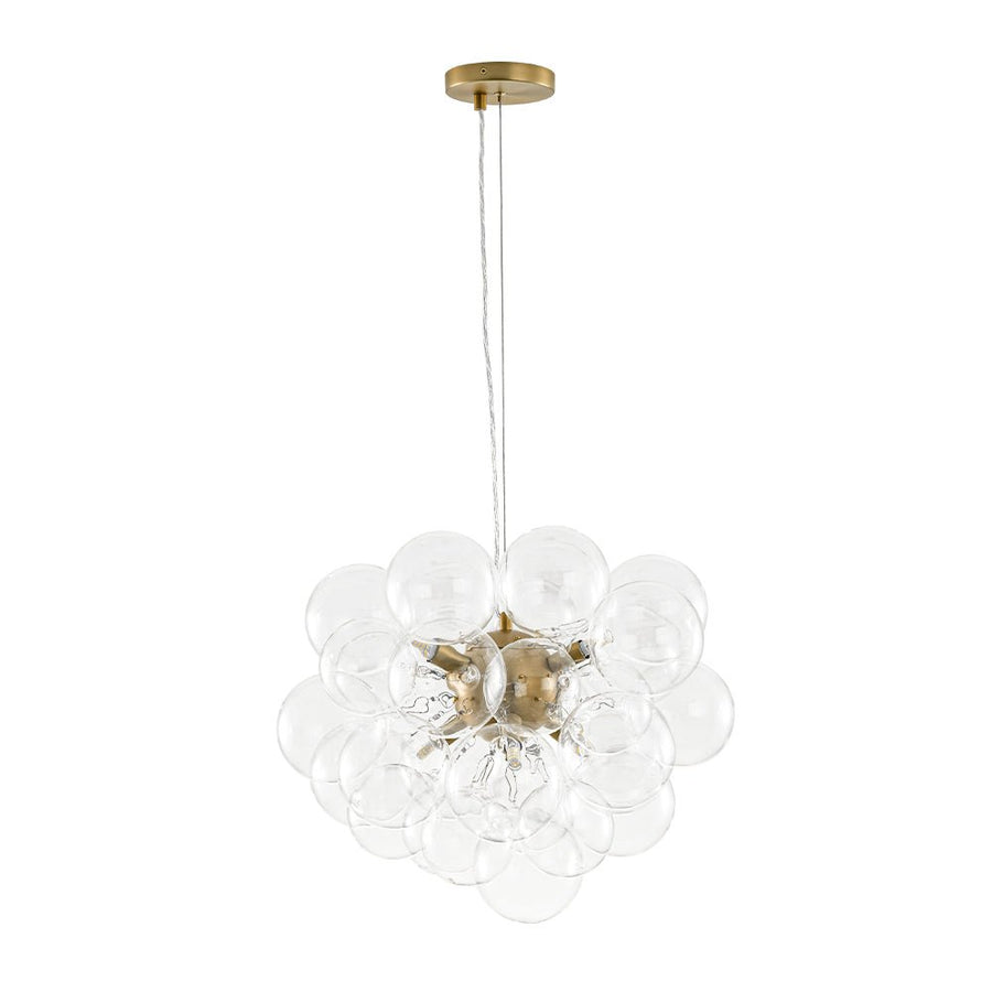 Farmhouze Light - Mid - Century Modern Brass Glass Globe Bubble Chandelier - Chandelier - Brass - 