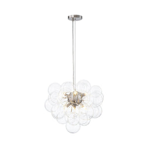Farmhouze Light - Mid - Century Modern Brass Glass Globe Bubble Chandelier - Chandelier - Nickel - 