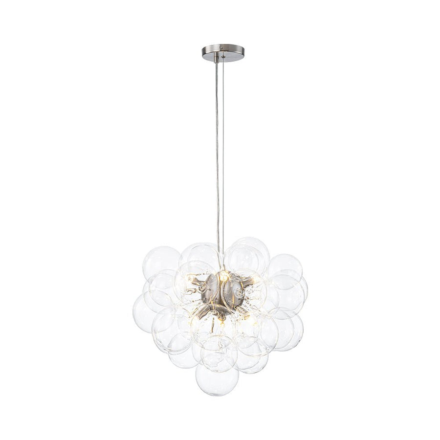 Farmhouze Light - Mid - Century Modern Brass Glass Globe Bubble Chandelier - Chandelier - Nickel - 