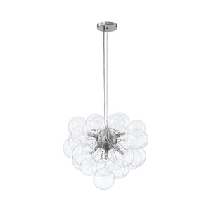 Farmhouze Light - Mid - Century Modern Brass Glass Globe Bubble Chandelier - Chandelier - Nickel - 