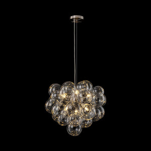 Farmhouze Light - Mid - Century Modern Brass Glass Globe Bubble Chandelier - Chandelier - Nickel - 