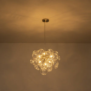 Farmhouze Light - Mid - Century Modern Brass Glass Globe Bubble Chandelier - Chandelier - Nickel - 