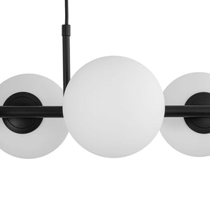 Farmhouze Light - Mid - century Modern Frosted Glass Bubble Island Chandelier - Chandelier - Black - 