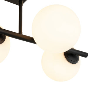 Farmhouze Light - Mid - century Modern Frosted Glass Bubble Island Chandelier - Chandelier - Black - 