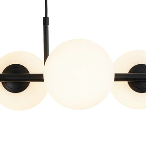 Farmhouze Light - Mid - century Modern Frosted Glass Bubble Island Chandelier - Chandelier - Black - 