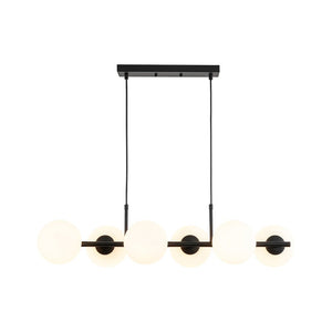 Farmhouze Light - Mid - century Modern Frosted Glass Bubble Island Chandelier - Chandelier - Black - 