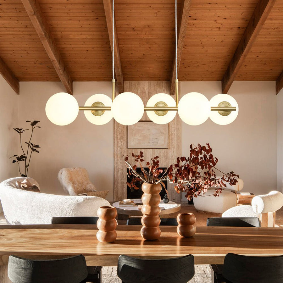 Mid-century Frosted Glass Bubble Island Chandelier Farmhouze Light