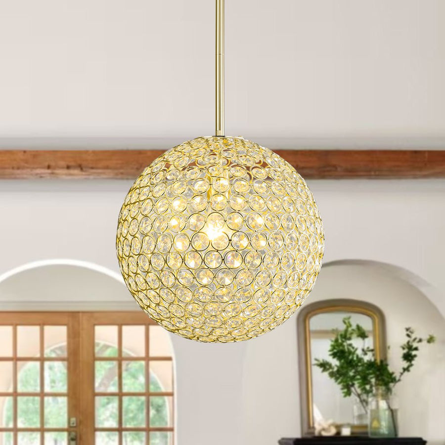 Farmhouze Light - Mid - Century Modern Luxe Gold Crystal Sphere Chandelier - Chandelier - Gold - 