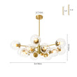 Load image into Gallery viewer, Farmhouze Light - Mid - Century Reeded Glass Bubble Brass Tiered Sputnik Chandelier - Chandelier - 12 - Light/Brass - 
