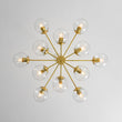 Load image into Gallery viewer, Farmhouze Light - Mid - Century Reeded Glass Bubble Brass Tiered Sputnik Chandelier - Chandelier - 12 - Light/Brass - 
