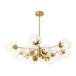 Load image into Gallery viewer, Farmhouze Light - Mid - Century Reeded Glass Bubble Brass Tiered Sputnik Chandelier - Chandelier - 12 - Light/Brass - 
