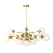 Load image into Gallery viewer, Farmhouze Light - Mid - Century Reeded Glass Bubble Brass Tiered Sputnik Chandelier - Chandelier - 12 - Light/Brass - 
