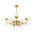 Load image into Gallery viewer, Farmhouze Light - Mid - Century Reeded Glass Bubble Brass Tiered Sputnik Chandelier - Chandelier - 12 - Light/Brass - 
