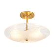 Load image into Gallery viewer, Farmhouze Light - Mid - Century Round Saucer Wide Glass Semi Flush Ceiling Light - Ceiling Light - Brass - 
