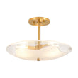 Load image into Gallery viewer, Farmhouze Light - Mid - Century Round Saucer Wide Glass Semi Flush Ceiling Light - Ceiling Light - Brass - 
