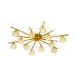 Load image into Gallery viewer, Farmhouze Light-Mid-Century Sparkled Crystal Round Tiered Sputnik Ceiling Light-Chandelier-Brass-

