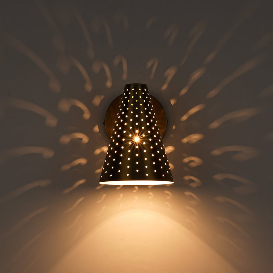 Farmhouze Light - Mid - Century Stylish 1 - Light Metal Cone Bathroom Wall Lamp - Wall Sconce - Nickel - 