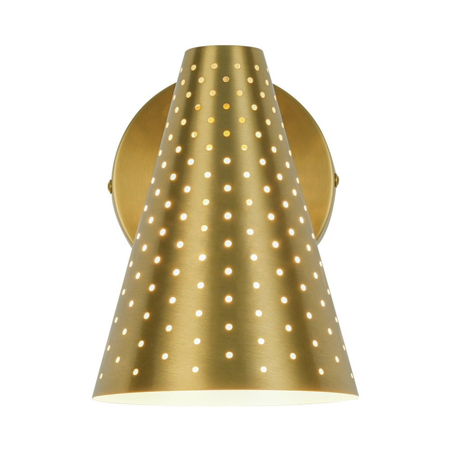 Farmhouze Light - Mid - Century Stylish 1 - Light Metal Cone Bathroom Wall Lamp - Wall Sconce - Nickel - 