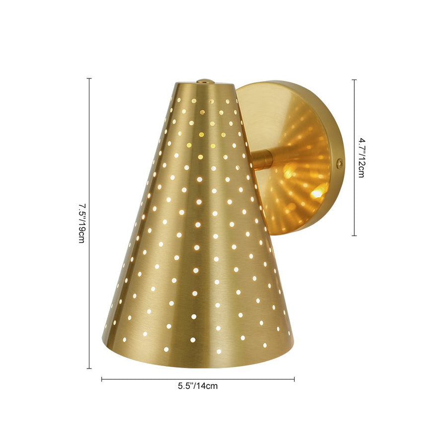 Farmhouze Light - Mid - Century Stylish 1 - Light Metal Cone Bathroom Wall Lamp - Wall Sconce - Nickel - 