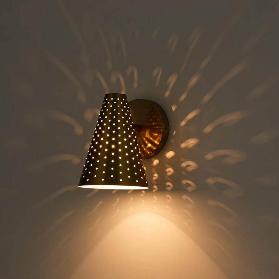 Farmhouze Light - Mid - Century Stylish 1 - Light Metal Cone Bathroom Wall Lamp - Wall Sconce - Nickel - 