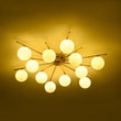 Load image into Gallery viewer, Farmhouze Light-Mid-Century Tiered Frosted Glass Bubble Round Sputnik Ceiling Light-Chandelier-Brass-
