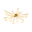Load image into Gallery viewer, Farmhouze Light-Mid-Century Tiered Frosted Glass Bubble Round Sputnik Ceiling Light-Chandelier-Brass-
