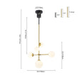 Load image into Gallery viewer, Farmhouze Light-Mid-Century Tiered Frosted Glass Globe Sputnik Entry Chandelier-Chandelier-Brass Black-
