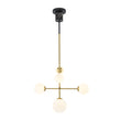 Load image into Gallery viewer, Farmhouze Light-Mid-Century Tiered Frosted Glass Globe Sputnik Entry Chandelier-Chandelier-Brass Black-

