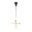 Load image into Gallery viewer, Farmhouze Light-Mid-Century Tiered Frosted Glass Globe Sputnik Entry Chandelier-Chandelier-Brass Black-

