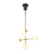 Load image into Gallery viewer, Farmhouze Light-Mid-Century Tiered Frosted Glass Globe Sputnik Entry Chandelier-Chandelier-Brass Black-
