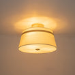 Load image into Gallery viewer, Farmhouze Light-Mid-Century White Fabric Round Drum Shade Ceiling Light-Ceiling Light-Brass-
