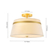 Load image into Gallery viewer, Farmhouze Light-Mid-Century White Fabric Round Drum Shade Ceiling Light-Ceiling Light-Brass-
