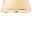 Load image into Gallery viewer, Farmhouze Light-Mid-Century White Fabric Round Drum Shade Ceiling Light-Ceiling Light-Brass-
