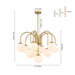 Load image into Gallery viewer, Farmhouze Light-Mid-Century White Glass Globe Brass Tiered Sputnik Chandelier-Chandelier-Brass-
