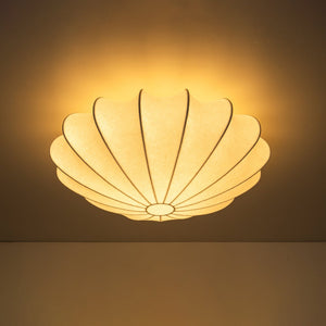 Farmhouze Light - Mid - century White Silk Flush Mount Light - Ceiling Light - 15 in - 