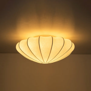 Farmhouze Light - Mid - century White Silk Flush Mount Light - Ceiling Light - 15 in - 