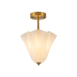 Load image into Gallery viewer, Farmhouze Light-Milk White Art Glass Pleated Flower Ceiling Light-Ceiling Light-White Glass-
