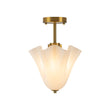 Load image into Gallery viewer, Farmhouze Light-Milk White Art Glass Pleated Flower Ceiling Light-Ceiling Light-White Glass-
