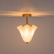Load image into Gallery viewer, Farmhouze Light-Milk White Art Glass Pleated Flower Ceiling Light-Ceiling Light-White Glass-
