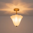 Load image into Gallery viewer, Farmhouze Light-Milk White Art Glass Pleated Flower Ceiling Light-Ceiling Light-White Glass-
