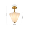 Load image into Gallery viewer, Farmhouze Light-Milk White Art Glass Pleated Flower Ceiling Light-Ceiling Light-White Glass-
