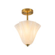 Load image into Gallery viewer, Farmhouze Light-Milk White Art Glass Pleated Flower Ceiling Light-Ceiling Light-White Glass-
