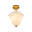 Load image into Gallery viewer, Farmhouze Light-Milk White Art Glass Pleated Flower Ceiling Light-Ceiling Light-White Glass-
